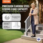 Uimoso 3-4 Step Handrails Outdoor Stair Railing For Porch Deck Retro Arch White