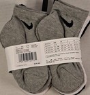 6 Pairs - Nike Youth Cushioned Ankle Socks Size 4-5 Fits Us Shoe Size 7c-10c