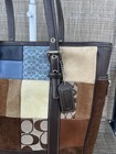 Rare  Coach Y2k Holiday Vintage Purse Patchwork Gallery Tote Bag Brown 8j99