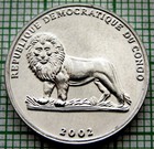 Congo Democratic Republic 2002 25 Centimes  Wild Dog  Aluminium Unc