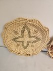 Set Of 2 Vintage Wall Hanging Woven Grass Baskets Rattan Wicker Star Design
