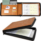 Business Checkbook Binder 7 Ring  Pu Leather Check Binder Holds 600 Checks Capac