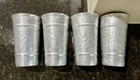 Set Of 4 Vintage Mid Century Hammered Aluminum 5 5    Tumblers Glasses