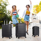 Expandable Luggage Set 3 Piece 21 26 30  Black Hardshell Suitcase With Tsa Lock 
