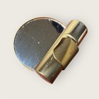 Vintage Lipstick Holder   Mirror With Case Black   Gold Tone Metal