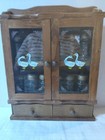 Vintage Spice Cabinet Rack Wall Mount Wood Cabinet Apothecary With 12 Spices