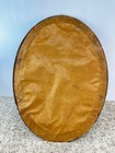 Antique Oval Curved Bubble Convex Glass Portrait Boy W  Dog  Wood Picture Frame
