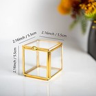 Set Of 2 Small Glass Jewelry Trinket Boxes   ornate Rings   shadow Box