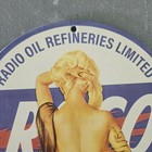 Vintage Porcelain Enamel Metal Gas   Oil Station Pump Plate Garage Man Cave Sign