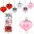  36pcs Valentine s Day Heart Shaped Ornaments  Red Pink Silver Plastic Heart 