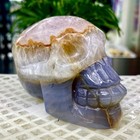 350g Natural Agate Carved Crystal Skull Realistic Crystal Healing