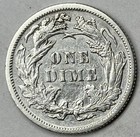 1890-p Seated Liberty Dime  Au  Philadelphia Mint