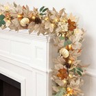 6ft Fall Leaves Garland With Lights For Mantel Decor Pumpkin Pinecone
