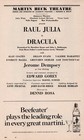 Raul Julia  dracula  Valerie Mahaffey  signed  Sam Tsoutsouvas 1978 Playbill