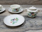 Vintage Child s Floral Rose Gold Trim Tea Set Made In Japan Porcelain 9 Piece