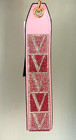 Victoria s Secret Pink Wristlet Keychain With Rhinestones V Logo  new With Tags 