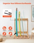 Vevor Vertical Surfboard Stand 4 Tiers Wood Surfboard Rack For Storage   Display