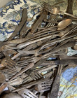 246 Pc  22    Vintage Mixed Lot Silverplate Flatware Knives Forks Spoons Serving