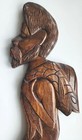 Vintage Set Of Two Hand Carved Wooden Wall Plaque Decor U211