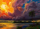 Oil Painting Original Florida Highwaymen Like Art Impressionist Sun Max Cole 184
