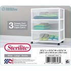 3 Drawer Wide Storage Cart Plastic Organizer W  Clear Drawers Rolling Wheels New