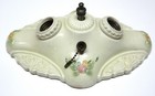 Antique 2-bulb Porcelain Ceiling Light Fixture With Pull Chain  Art Deco Floral