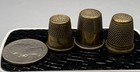 3 Vintage Collectible Sewing Thimbles Brass Silver Aluminum Non Magnetic