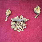 Vintage Kirks Folly Style Nautical Cruise Ship Brooch And Earrings Set