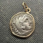 Treasure Coin Pendant Authentic Ancient Greek Alexander The Great Artifact 14k