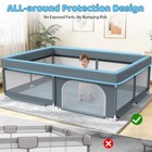 79x71 Large Baby Playpen Indoor   Outdoor Play Yard For Toddlers Grey 79x71