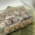 Lot Of 64 Vtg Belding Corticelli  10yd Wooden Spools Silk Thread Size D New used