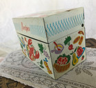 Vintage Recipe Box Metal Hinged Ohio Art Turquoise Original Price Tag