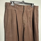 Vintage 1940s Men   s Brown Relaxed Fit Trouser Pants No Tags Large 34 36 Prentice