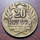 D German E  Africa Tanzania 1916 20 Heller Brass Obv A Rev A Tambora Emergency