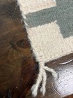 Authentic Navajo Native American Handmade Loomed Wool Rug 31x21    Cream Tan Green