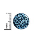 Vintage 80s 90s Style Pin Button Leopard Blue Animal Print Rad Punk Pin 1    56-29