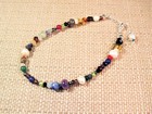 Lovely Sterling Silver 40cttw Multi-gemstone Anklet Ankle Bracelet F87
