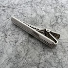 Anson Tie Bar Clip Silver Tone Smooth Solid Minimal Simple Vintage Clasp