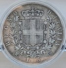Italy 1870 5 Lire Silver Coin  rare 