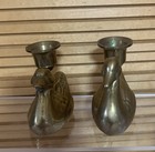 Vintage Duck Brass Candlestick Holders Set Of Two Farmhouse Country Cottagecore