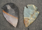 2 Great Translucent 1 4  Flint Arrowheads Spearhead Point Knife Blade Tool I-513