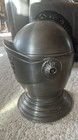 Vintage Knights Helmet Ice Bucket Silver Aluminum With Full Bar Tool Set  Rare