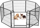 6 8 12 16 Panels Dog Pen Pet Playpen Kennel Fence Puppy Exercise Barrier Outdoor