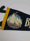 Vintage Bar Harbor Maine Sailboat Pennant Flag Rare Felt 50s 60s Usa Vtg Boat