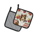 Sable Collie Vegetables Pair Of Potholders Wdk8186pthd