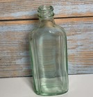 Antique Syrup Of Black Draught Medicine Bottle Aqua Green Glass Embossed