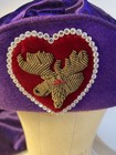 Vintage Loyal Order Of Moose Ceremonial Cap   Royal Purple   Satin Rhinestone