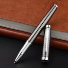 Good Metal Grey Grid Parker Im Series Rollerball Pen Fine Nib Black Ink Refill