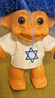 Vintage Russ Berrie Hanukkah Troll Doll  Original Star Of David Shirt   Flag