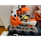Kuxuan Inline Skates Adjustable Wheels Beginner Safe  Orange Camo S 10-13c